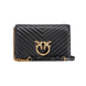 Жіноча шкіряна сумка Pinko Classic Love Bag Click Chevron Black pink01 фото 1