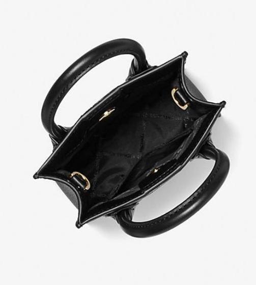Жіноча сумка Michael Kors Mercer Extra-Small Logo and Leather Black mk03 фото