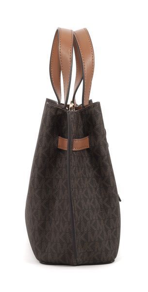 Жіноча сумка Michael Kors Emilia Small Logo Satchel Brown mk04 фото