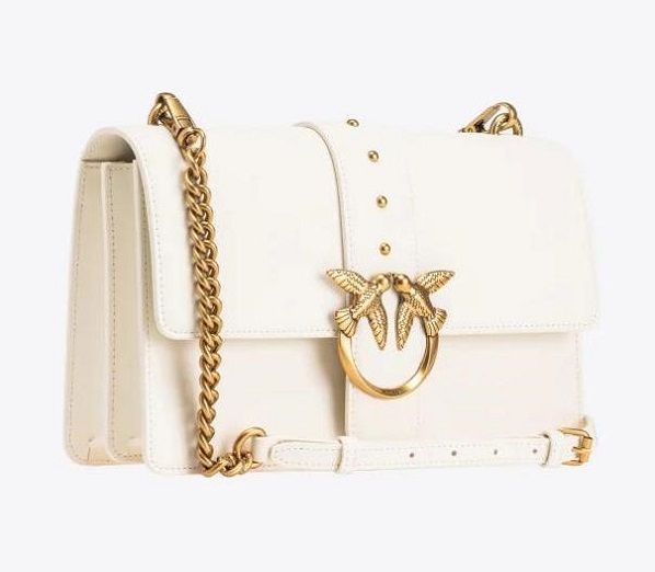 Жіноча шкіряна сумка Pinko Classic Love Bag One Simply White pink03 фото