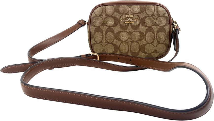 Компактна сумка Coach Mini Jamie Camera у канвасі Signature, коричнева coach020 фото