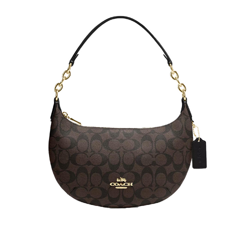 Сумка-хобо Coach Payton Signature Canvas, темно-коричнева coach022 фото