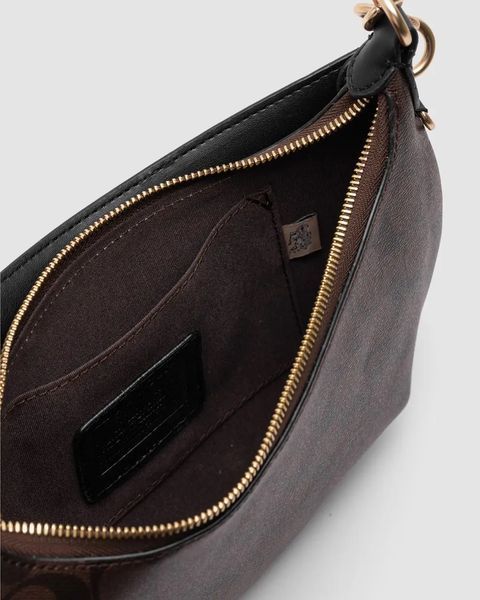 Сумка-хобо Coach Payton Signature Canvas, темно-коричнева coach022 фото