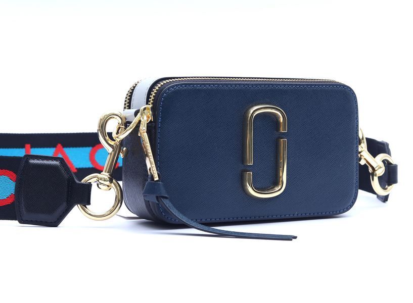 Жіноча шкіряна сумка Marc Jacobs The Snapshot Blue Sea Multi синя mj05 фото