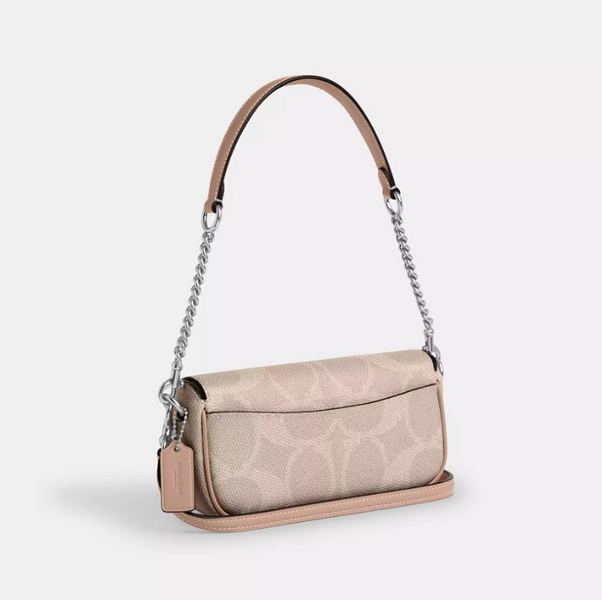 Жіноча сумка Coach Hailey Flap Signature, Silver/Sand/Taupe coach155 фото