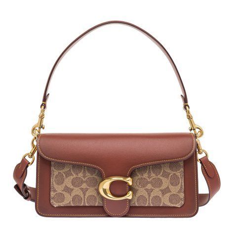 Шкіряна сумка Coach Tabby 26 у канвасі Signature, світло-коричнева coach024 фото