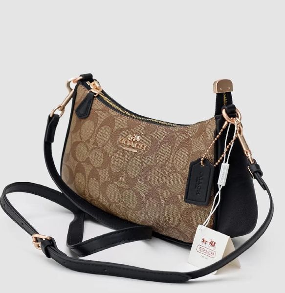 Сумка Coach Teri на плече з фірмового канвасу coach025 фото