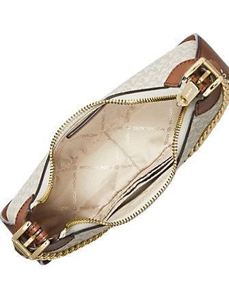 Жіноча сумка Michael Kors Wilma Medium Leather Brown/White mk16 фото