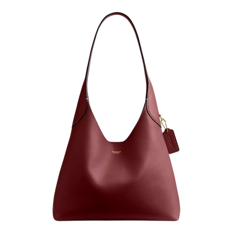 Шкіряна жіноча сумка Coach Brooklyn Shoulder 28, Dark Ruby coach129 фото