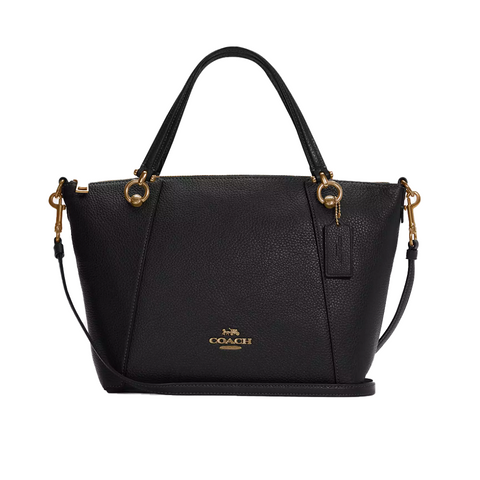 Шкіряна жіноча сумка Coach Kacey Satchel, чорна coach029 фото