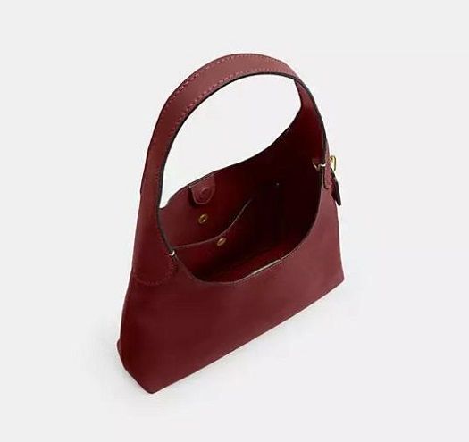 Шкіряна жіноча сумка Coach Brooklyn Shoulder 28, Dark Ruby coach129 фото