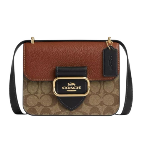 Жіноча сумока Coach Morgan Square Crossbody Signature, коричнева coach080 фото