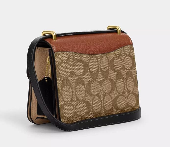 Жіноча сумока Coach Morgan Square Crossbody Signature, коричнева coach080 фото
