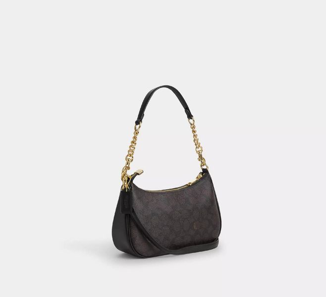Жіноча сумка Coach Teri Signature Canvas, темно-коричнева coach084 фото