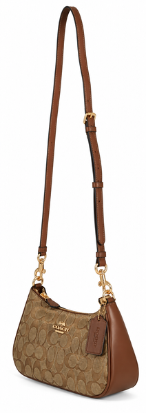 Жіноча сумка сумка Coach Teri Signature canvas, колір khaki/brown coach086 фото