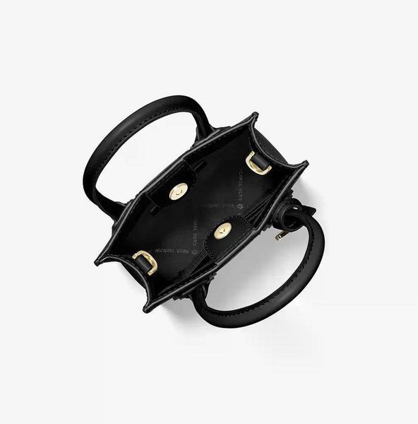 Жіноча сумка Michael Kors Mercer Extra-Small Pebbled Leather Crossbody Black mk23 фото