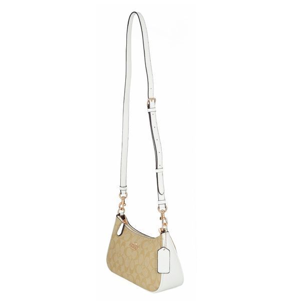 Жіноча сумка Coach Teri Signature Canvas, колір light khaki/white coach087 фото