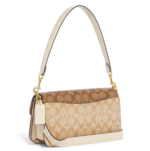 Жіноча сумка Coach Morgan Shoulder Blocked Signature, Light Khaki/ Multi coach137 фото