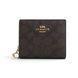 Гаманець Coach Snap Wallet In Signature Canvas Gold Walnut Black, темно-коричневий coach179 фото 1