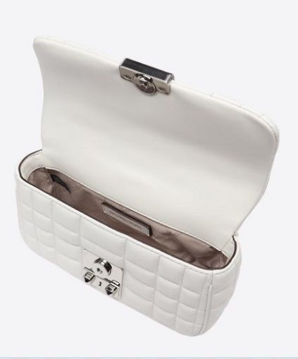 Жіноча сумка Michael Kors Tribeca Large Quilted Leather Shoulder White срібляста фурнітура mk321 фото