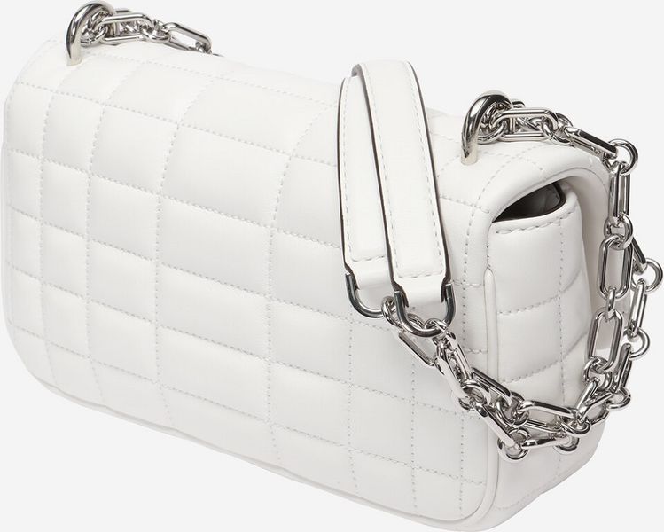 Жіноча сумка Michael Kors Tribeca Large Quilted Leather Shoulder White срібляста фурнітура mk321 фото