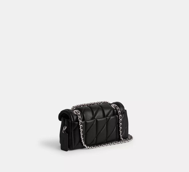 Жіноча шкіряна сумка Coach Tabby 20 Pillow Quilting, Silver/Black coach170 фото