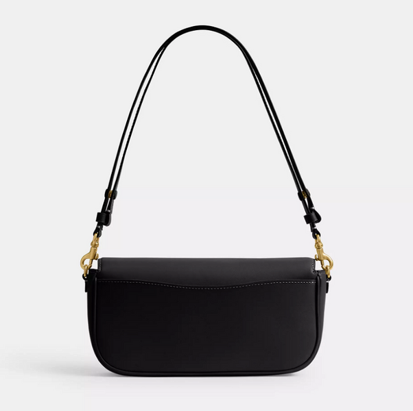 Жіноча шкіряна сумка Coach Brook Flap Chain, Brass/Black coach150 фото