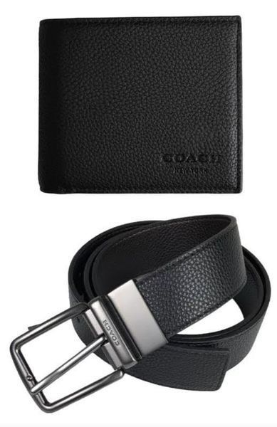 Подарунковий набір для чоловіків Coach: гаманець і ремінь #1 coach158 фото