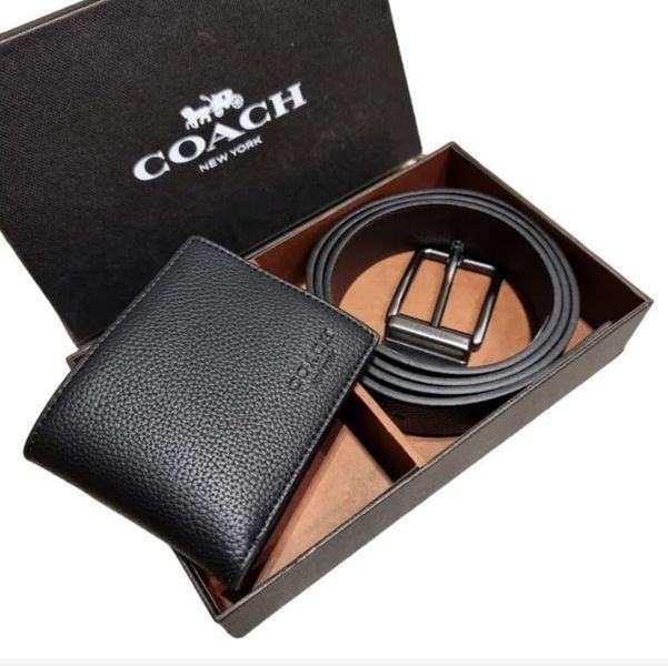 Подарунковий набір для чоловіків Coach: гаманець і ремінь #1 coach158 фото