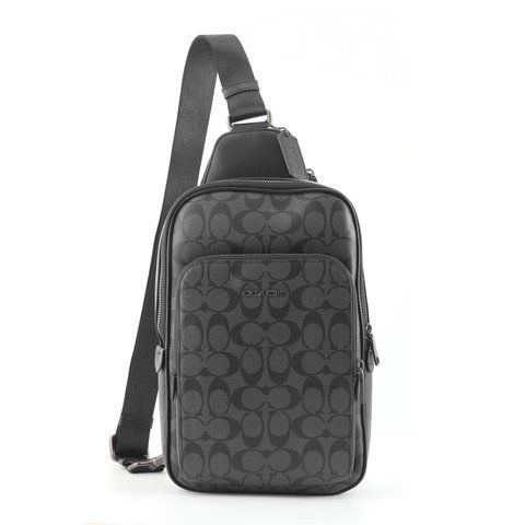 Чоловіча сумка Coach Ethan Pack Signature, чорна coach053 фото