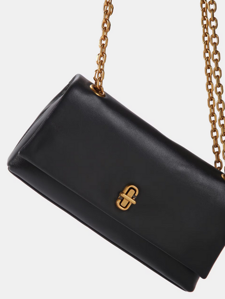 Жіноча шкіряна сумка Marc Jacobs The Dual Chain Wallet чорна mj43 фото