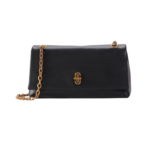 Жіноча шкіряна сумка Marc Jacobs The Dual Chain Wallet чорна mj43 фото