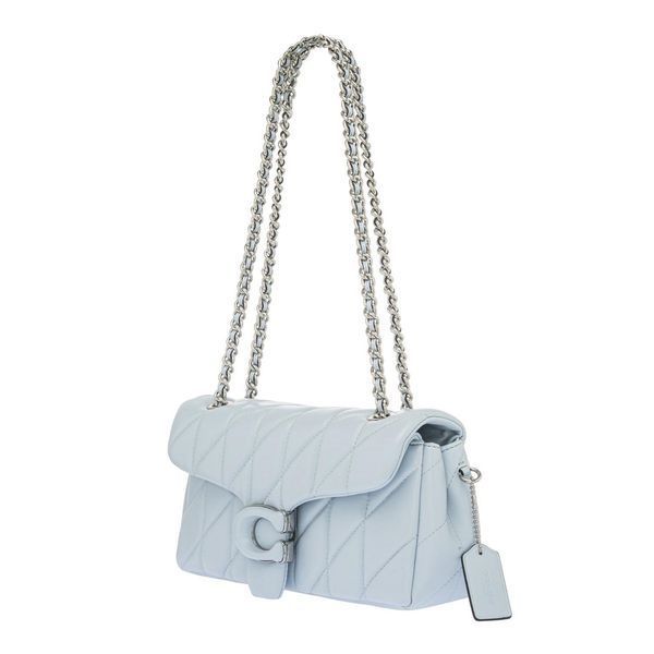 Жіноча шкіряна сумка Coach Tabby 26 Quilted, блакитна coach111 фото