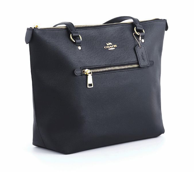 Шкіряна сумка Coach Gallery Tote, чорна coach061 фото