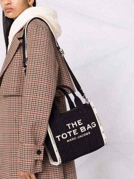 Жіноча сумка тоут Marc Jacobs The Jacquard Small Tote чорна mj45 фото