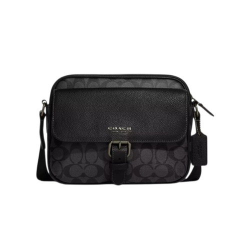 Чоловіча крос-боді сумка Coach Hudson Signature, чорна coach112 фото