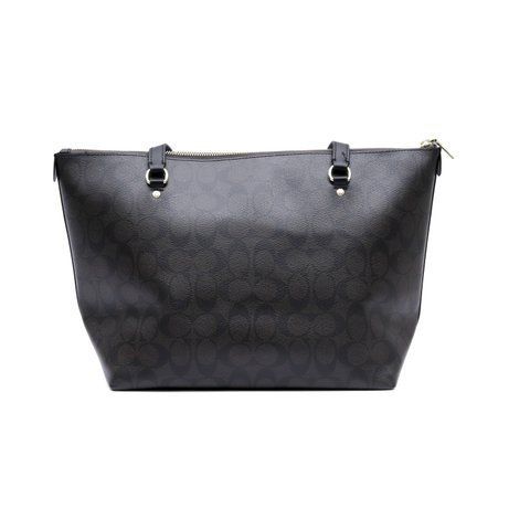 Жіноча шкіряна сумка Coach Gallery Tote, темно-коричнева coach062 фото