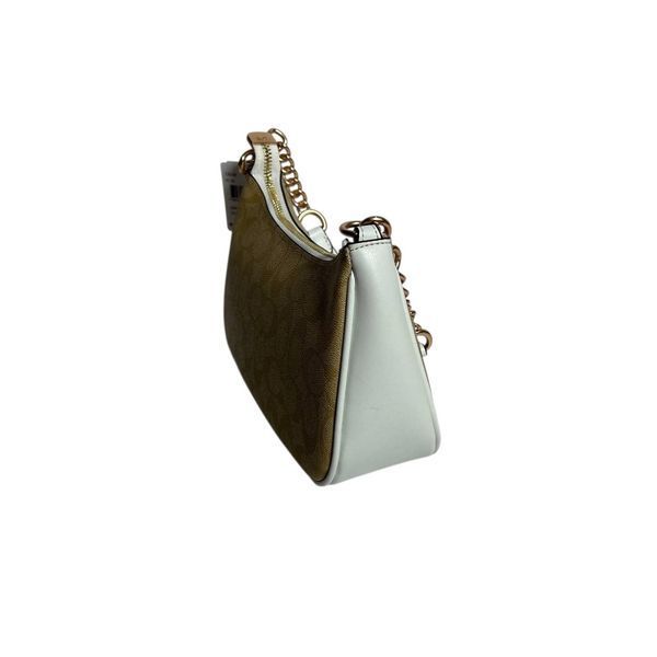 Жіноча шкіряна сумка Coach Teri Signature, Gold/Sand/Chalk оздоблення Sand coach168 фото